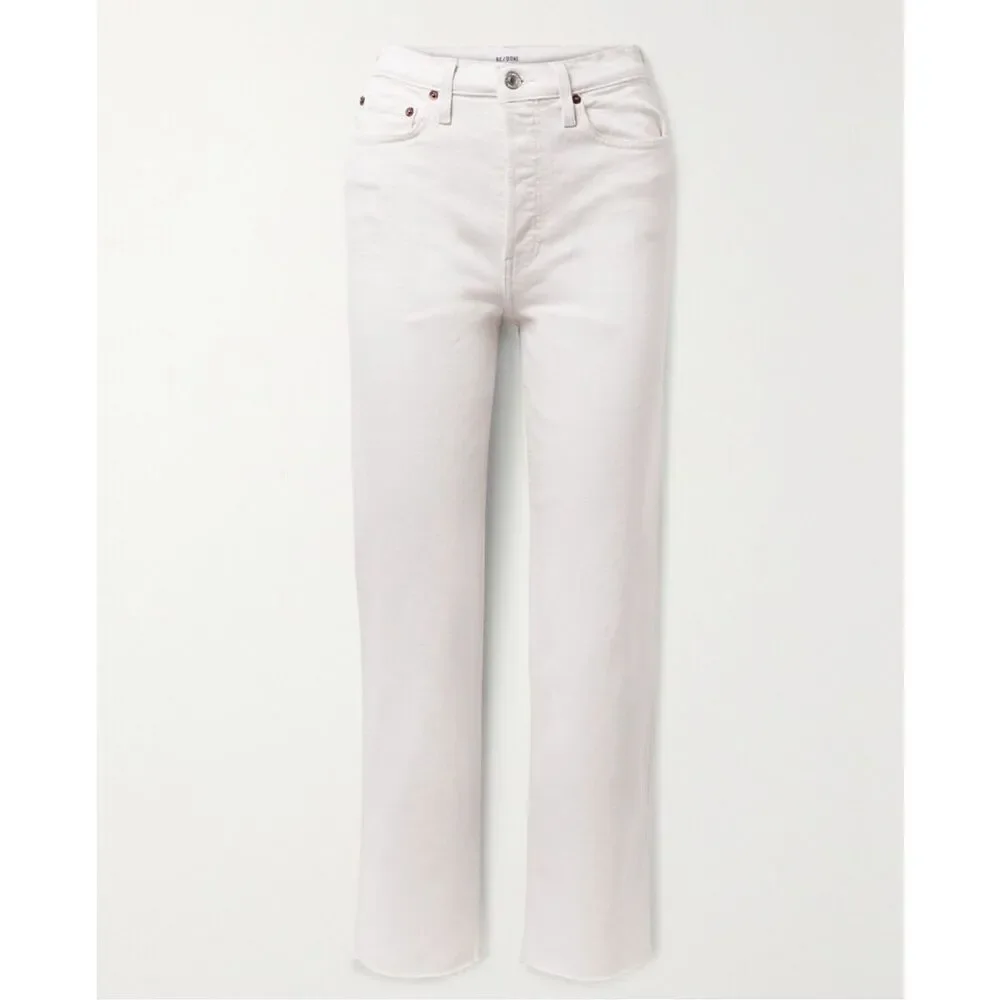 Re/Done 70’s Stove Pipe Straight Leg Jeans 27 White